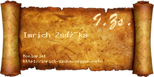Imrich Zsóka névjegykártya